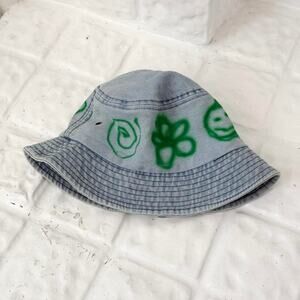 Y2k airbrushed denim bucket hat